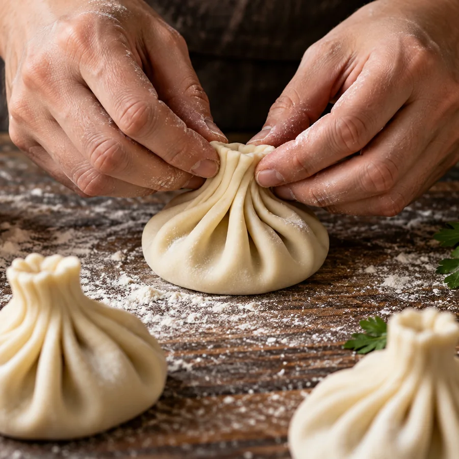 Illustrative khinkali preparation